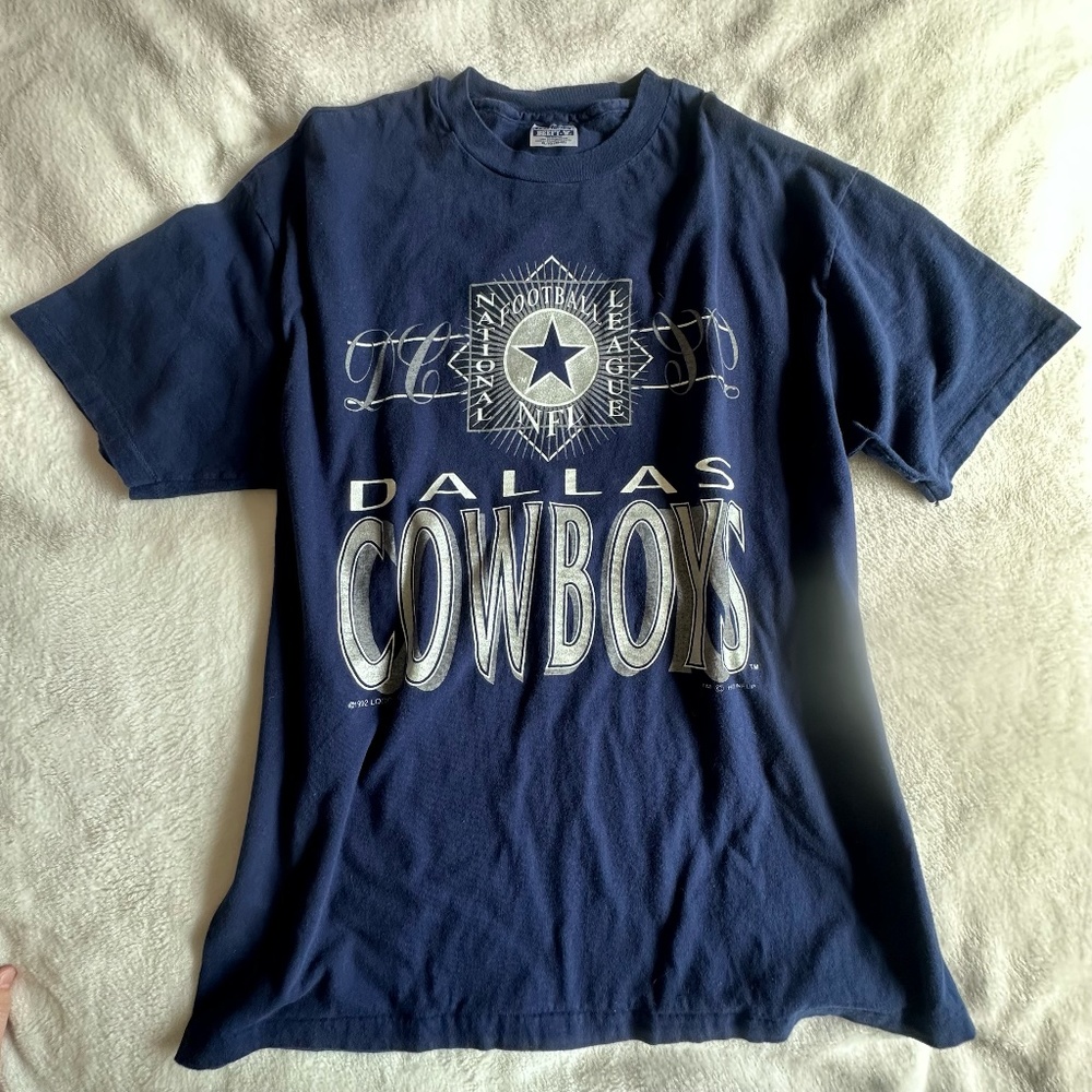 Rare Vintage 1992 Dallas Cowboys NFL Logo Hanes Shirt Sz XL
